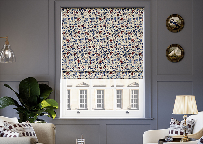 Land & Shore Esther, Blue Red - Twist&Fit Roman Blind - Image 3